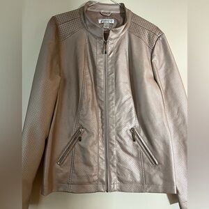 Christopher & Banks Metallic Leather Jacket